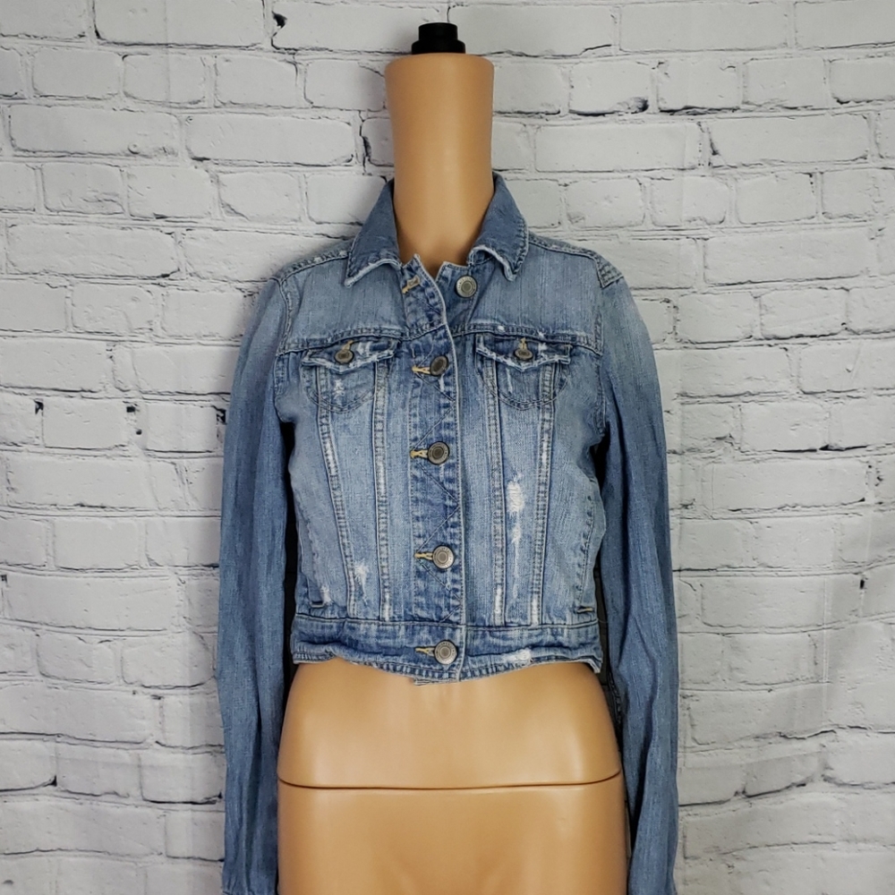 American eagle crop jean jacket